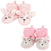 Hudson Baby Infant Girl Cozy Fleece Booties, Bunny Bear, 0-6 Months